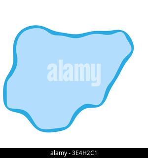 Silhouette de pays Nigeria. Silhouette de carte vectorielle. Forme lisse bleue comme goutte d'eau ou éclaboussure Illustration de Vecteur