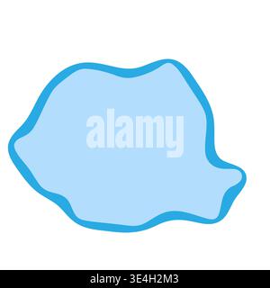 Silhouette de pays de Roumanie. Silhouette de carte vectorielle. Forme lisse bleue comme goutte d'eau ou éclaboussure Illustration de Vecteur