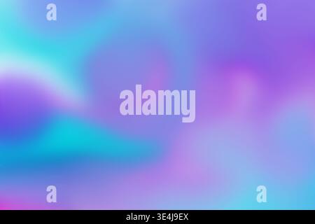 Illustration abstraite douce avec des dégradés colorés ressemblant à de la peinture et un léger flou dans les tons bleu, violet et cyan. Fond de rêve moderne pour le web, des Banque D'Images