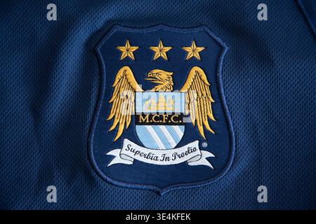 Badge du club de football de Manchester City Banque D'Images