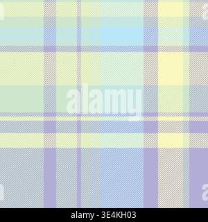 Tartan de motif de fond délavé, carreaux d'horizon sans couture. Texture vectorielle de tissu textile déchiqueté dans la palette de couleurs légère et indigo. Illustration de Vecteur