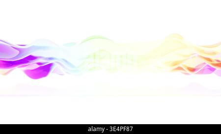 Rainbow Glass Wave coloré bg rendu 3D. Banque D'Images