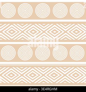 Motif sans couture autochtone du Sud-Ouest. Fond de conception amérindienne ethnique tribal géométrique. Illustration vectorielle Illustration de Vecteur