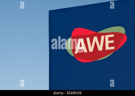Shanghai, Chine-14 mars 2026 : logo d'exposition AWE Banque D'Images