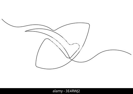 Cochez la main en tenant le symbole de coche dans un dessin au trait continu Illustration de Vecteur