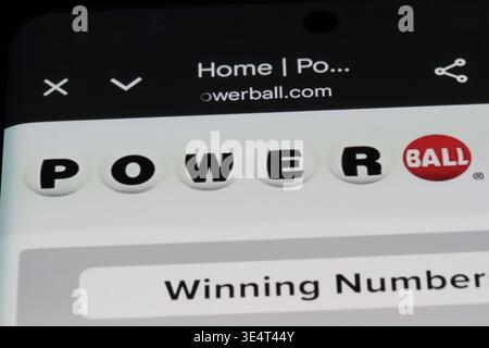 Shanghai,China-Oct.10th 2025 : logo de la marque Powerball sur le site Web Banque D'Images