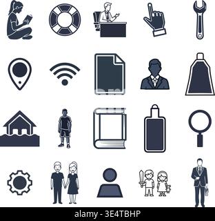 'Une collection premium et étendue d'icônes de ligne vectorielle professionnelle et de glyphe spécialement conçue pour les entreprises diverses, la technologie moderne Illustration de Vecteur