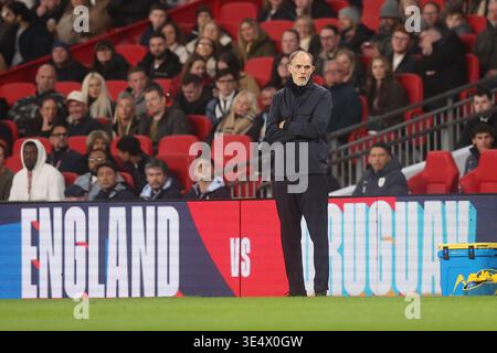 Le manager anglais Thomas Tuchel lors du match amical international entre l'Angleterre et l'Uruguay au stade de Wembley le 27 mars 2026 à Londres, Angleterre. (Photo Daniel Chesterton/phcimages.com) Banque D'Images