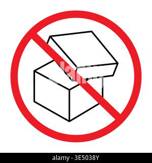 Icône de zone interdite. Aucun symbole de stockage. Vecteur de package restreint. Cercle rouge. Vecteur manuel uniquement. Aucun tracé automatique utilisé. SPE 10. Illustration de Vecteur
