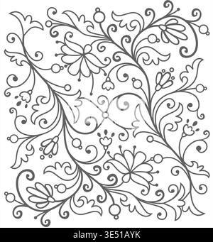 Fond rectangulaire avec motif floral Illustration de Vecteur