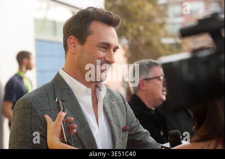 Jon Hamm au tapis rouge « Good Omens » pendant South by Southwest, Austin, Texas, le 9 mars 2019. (Photo de John Anderson/The Austin Chronicle) Banque D'Images