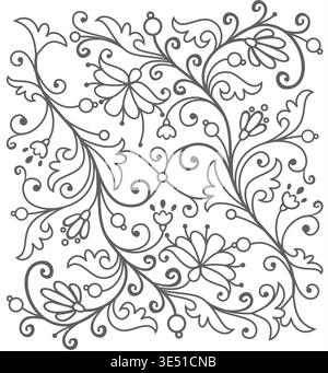 Fond rectangulaire avec motif floral Illustration de Vecteur