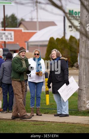 Pas de protestataires rois par temps froid Banque D'Images
