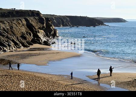 France, Morbihan, péninsule de Quiberon, côte sauvage Banque D'Images