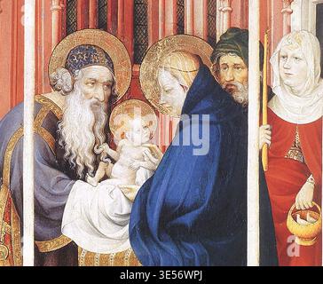 BROEDERLAM, Melchior (actif 1381-1409) la présentation du Christ (détail) 1393-99 Tempera sur bois Mus?e des Beaux-Arts, Dijon L'image montre un détail de l'aile droite du retable de Dijon. --- mots-clés : ------------- Auteur : BROEDERLAM, Melchior titre : la présentation du Christ (détail) chronologie : 1351-1400 École : Flamand forme : peinture type : religieux Banque D'Images