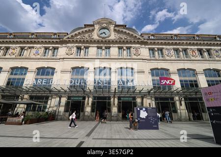 Gare de Toulouse Matabiau, vue extérieure, ville de Toulouse, haute-Garonne, France Banque D'Images