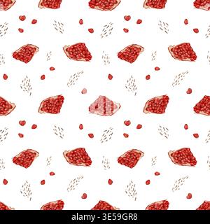 Vivid fruit en gros plan. Aquarelle colorée de segments de grenade et de graines. Représentation artistique d'aquarelle présentant des sections de grenade avec des détails de graine et des couleurs vibrantes aquarelle dessinée à la main motif botanique sans couture. Banque D'Images