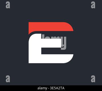 Lettre E moderne logo monogramme Illustration de Vecteur