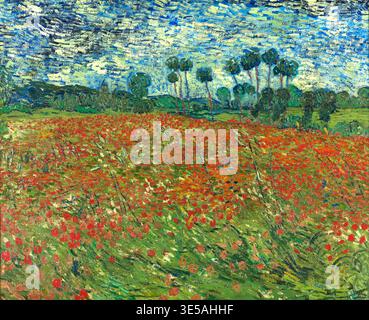 Champ de coquelicots, Mohnfeld, Gemälde von Vincent Willem van Gogh geb. 30. März 1853 à Groot-Zundert, Gest. 29. Juillet 1890 à Auvers-sur-Oise, niederländisch Banque D'Images