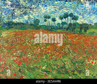 Champ de coquelicots, Mohnfeld, Gemälde von Vincent Willem van Gogh geb. 30. März 1853 à Groot-Zundert, Gest. 29. Juillet 1890 à Auvers-sur-Oise, niederländisch Banque D'Images