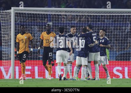Buenos Aires, Argentine – 31 mars 2026 : L'équipe Argentine de football a affronté la Zambie dans un match amical international qui s'est tenu au stade Alberto J. Armando 'la Bombonera'. Devant une foule euphorique, le camp Albiceleste dirigé par Lionel Messi a présenté sa forme de haut niveau comme préparation finale pour les engagements officiels à venir. (Photo : AGENCE UNAR) Banque D'Images