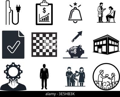 Icônes Business & Healthcare Illustration de Vecteur