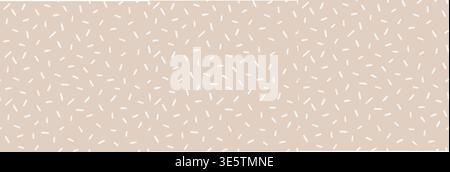 Motif abstrait sans couture avec de petites formes de tirets blancs dispersés sur fond beige chaud, texture moderne minimale pour le tissu, le papier peint, le papier d'emballage, l'emballage, la marque et la conception numérique Illustration de Vecteur