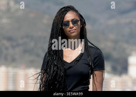 Berta Vazquez pose une séance de portrait , à l'Hôtel AC by Marriott Malaga le 14 avril 2018 à Malaga, Espagne. Banque D'Images
