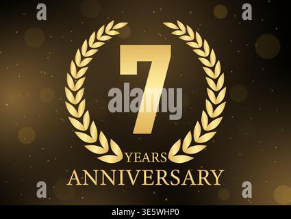 Logo anniversaire 7 ans ou 7 ans. Logo de célébration d'anniversaire pour mariage, fête d'anniversaire ou célébration. Illustration vectorielle. Illustration de Vecteur