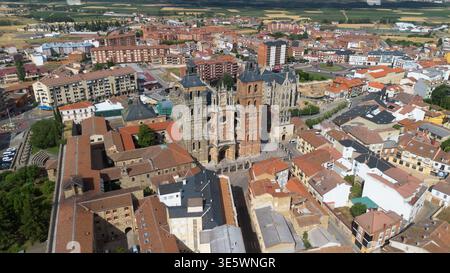Drone photo Catedral de Santa María de Astorga Espagne Europe Banque D'Images