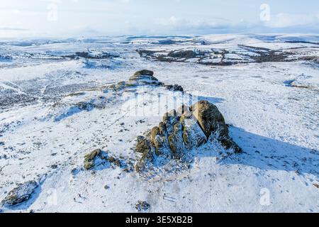 Haytor Rocks, Widecombe in the Moor, Dartmoor National Park, Devon, Angleterre, Royaume-Uni Banque D'Images