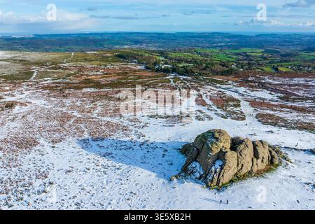 Haytor Rocks, Widecombe in the Moor, Dartmoor National Park, Devon, Angleterre, Royaume-Uni Banque D'Images