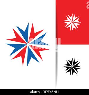Design sobre et moderne avec une forme géométrique nette et une symétrie équilibrée. Parfait pour l'interface utilisateur, le Web, les applications, les logos, les systèmes de notation, et numérique Illustration de Vecteur