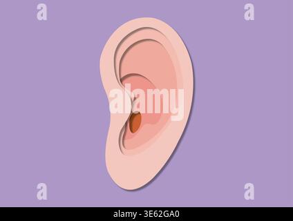 Oreille, illustration. Banque D'Images