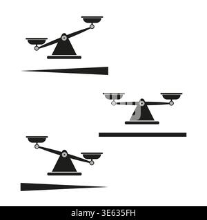 Balance réglée. Vecteur de symbole de justice. Icône de mesure de comparaison. Balance de poids de la loi. Vecteur manuel uniquement. Aucun tracé automatique utilisé. SPE 10. Illustration de Vecteur