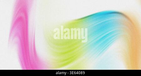 Une image abstraite colorée avec des coups de pinceau rose, vert, bleu et orange sur un fond blanc avec un effet texturé Banque D'Images