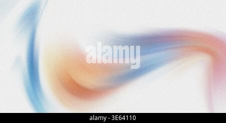 Cette image présente une œuvre d'art abstraite captivante avec des teintes tourbillonnantes bleu, orange et rose créant une composition dynamique sur un dos blanc pur Banque D'Images