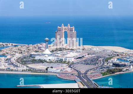 Horizon d'Abu Dhabi vu d'en haut voyager à Abu Dhabi, Émirats arabes Unis Banque D'Images