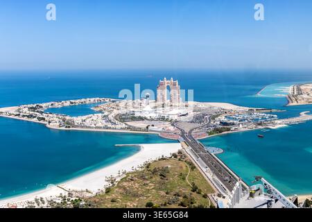 Horizon d'Abu Dhabi vu d'en haut voyager à Abu Dhabi, Émirats arabes Unis Banque D'Images