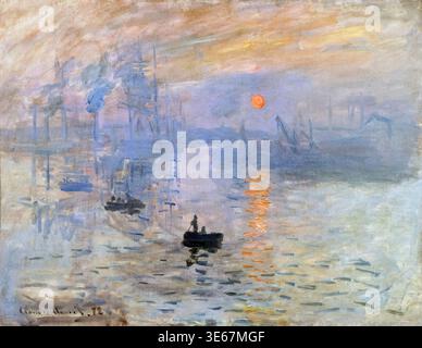 Monet. Impression lever de soleil, peinture à l'huile sur toile de Claude Monet, 1872 Banque D'Images