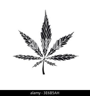 Vectoriel dessin à la main doodle feuille de cannabis isolé sur fond blanc Illustration de Vecteur