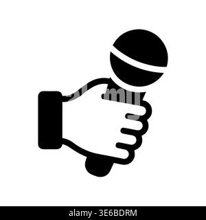 Icône vectorielle de microphone de main dans la conception de style glyphe Illustration de Vecteur