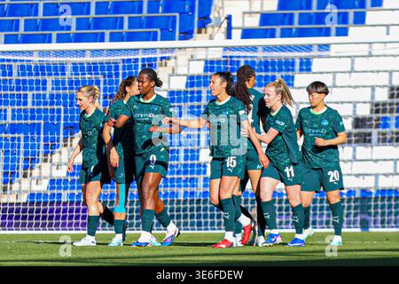 Birmingham, Royaume-Uni. 06 avril 2026. BIRMINGHAM, ANGLETERRE - 6 avril : les joueurs célèbrent après que Khadija Bunny Shaw de Manchester City a marqué lors du match de la FA Cup Adobe Womens entre Birmingham City et Manchester City au stade St Andrews, le 6 avril à Birmingham, Angleterre crédit : SPP Sport Press photo. /Alamy Live News Banque D'Images
