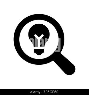 Rechercher des idées innovantes icône, solution créative, style glyphe Illustration de Vecteur