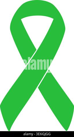 Ruban vert souvent utilisé pour le mois de sensibilisation à la santé mentale en mai ou octobre en vecteur Illustration de Vecteur