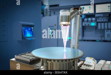 Systèmes de lithographie EUV de rendu 3d pour la fabrication de semi-conducteurs en usine Banque D'Images