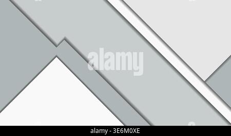 Fond géométrique abstrait moderne avec des formes grises et blanches superposées avec des effets d'ombre subtils, créant un design épuré et minimaliste Illustration de Vecteur
