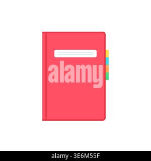 Carnet d'agenda fermé avec icône plate à onglets illustration vectorielle Illustration de Vecteur