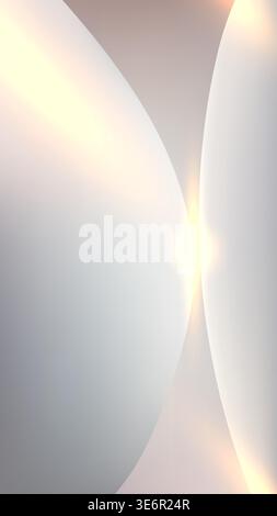 fond abstrait élégant formes courbes douces en blanc nacré et gris lumière dorée brillante fuit entre les couches pour une esthétique futuriste Illustration de Vecteur