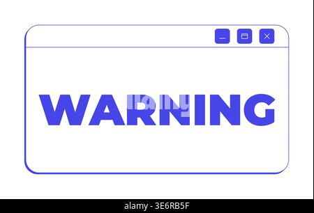 Fenêtre contextuelle alerte NEO brutalisme alerte avertissement Illustration de Vecteur